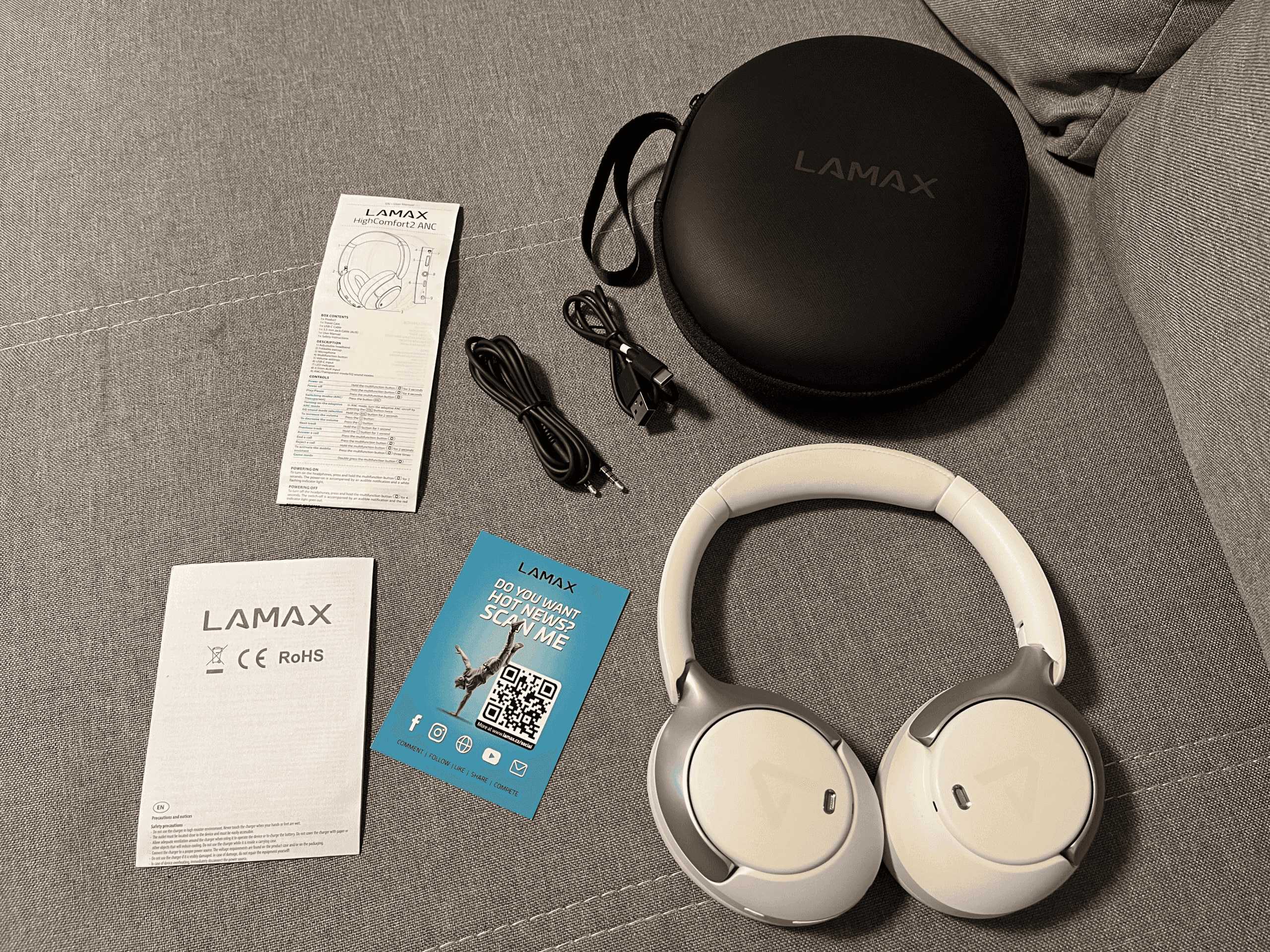 Zawartość opakowania Lamax HighComfort2 ANC