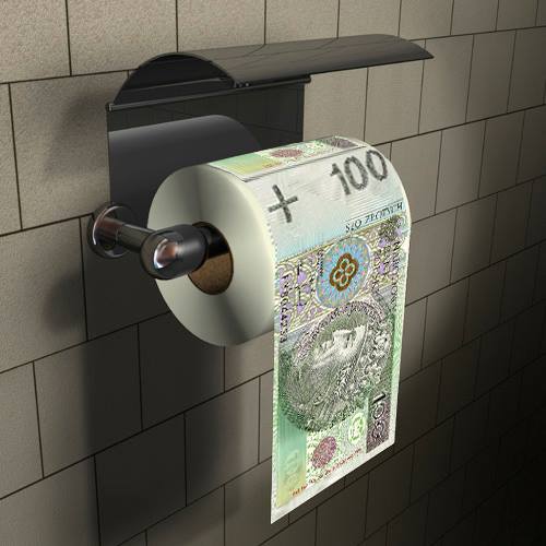 25. Papier toaletowy w banknoty jako prezent na 18 urodziny dla koleżanki